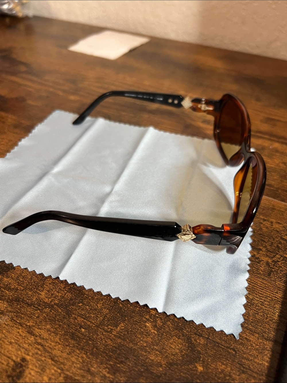 Dior Tortoiseshell and Black Sunglasses with Gold Accent